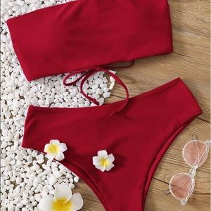 Red two-piece bikini